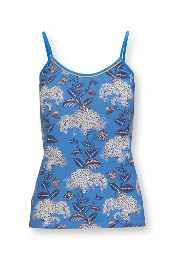 Tops|Pip Studio Armelloses Top Flora Firenze Kobalt Blau