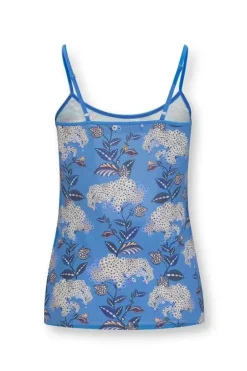 Tops|Pip Studio Armelloses Top Flora Firenze Kobalt Blau