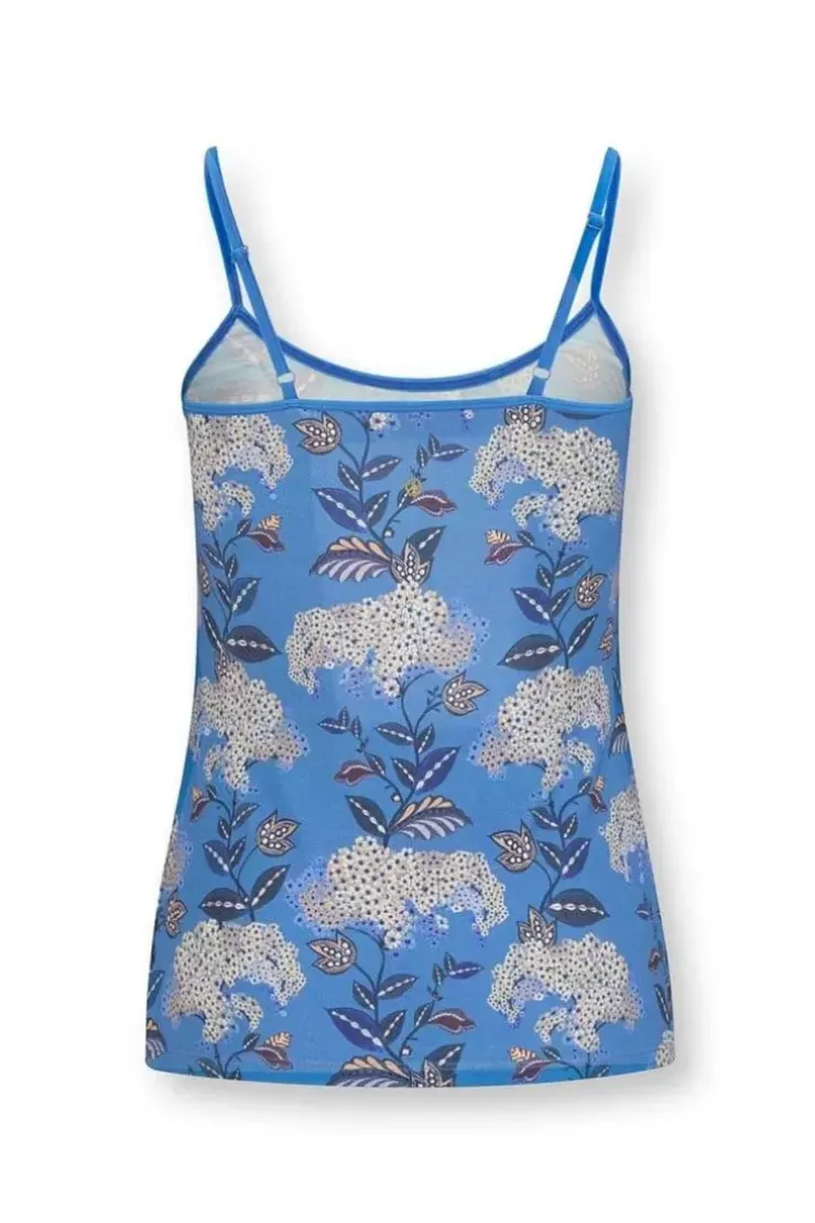 Tops|Pip Studio Armelloses Top Flora Firenze Kobalt Blau