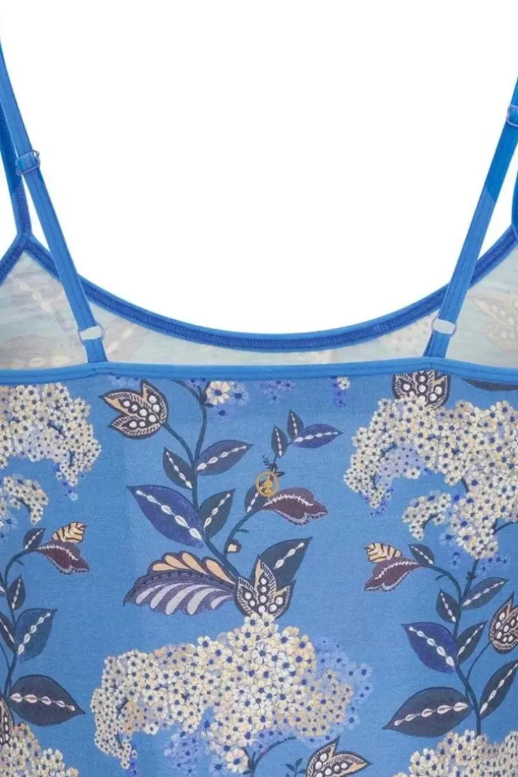Tops|Pip Studio Armelloses Top Flora Firenze Kobalt Blau