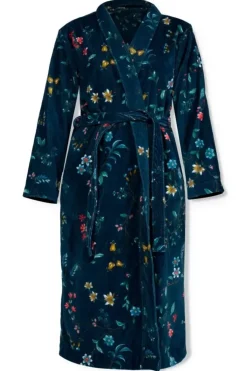 Bademäntel|Pip Studio Bademäntel Les Fleurs Dunkel Blau