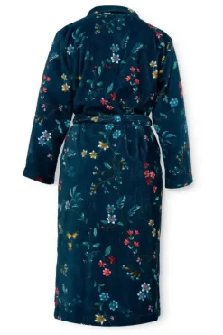 Bademäntel|Pip Studio Bademäntel Les Fleurs Dunkel Blau