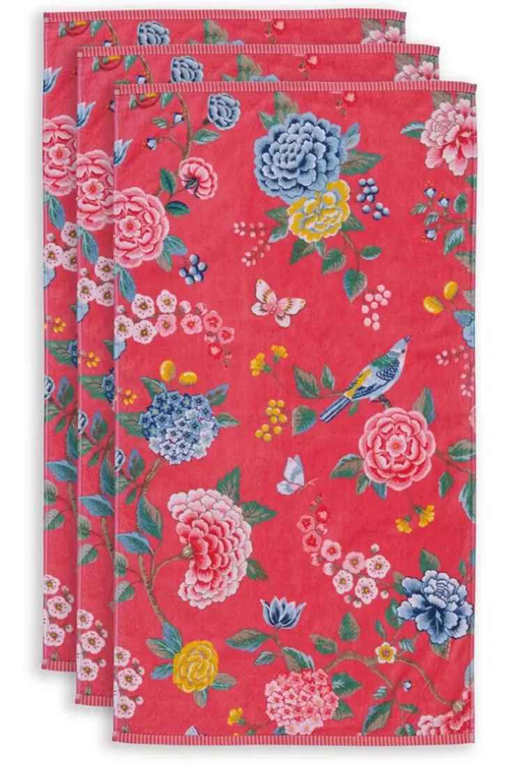 Handtücher|Pip Studio Badetuch Set/3 Good Evening 55X100 Cm Koralle