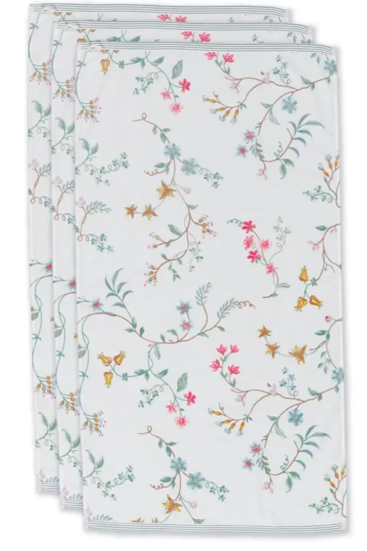Handtücher|Pip Studio Badetuch Set/3 Les Fleurs 55X100 Cm Weis