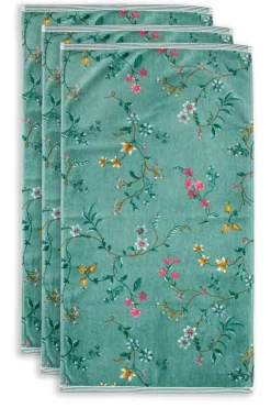 Handtücher|Pip Studio Badetuch Set/3 Les Fleurs 55X100 Cm Grun