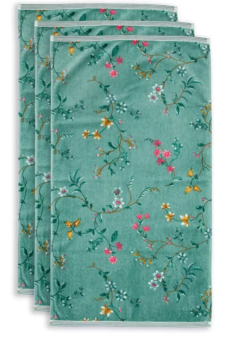 Handtücher|Pip Studio Badetuch Set/3 Les Fleurs 55X100 Cm Grun