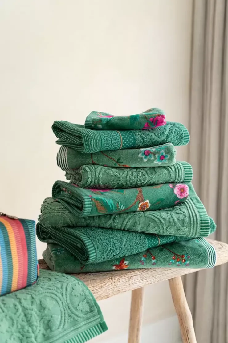 Handtücher|Pip Studio Badetuch Set/3 Les Fleurs 55X100 Cm Grun