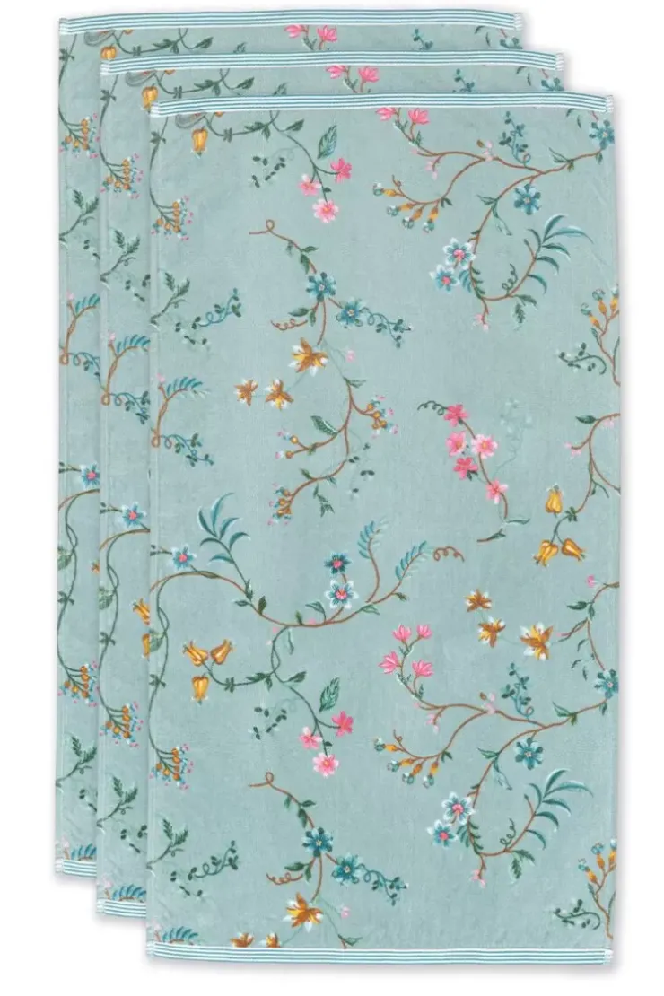 Handtücher|Pip Studio Badetuch Set/3 Les Fleurs 55X100 Cm Blau