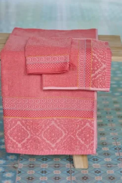 Handtücher|Pip Studio Badetuch Set/3 Soft Zellige 55X100 Cm Koralle