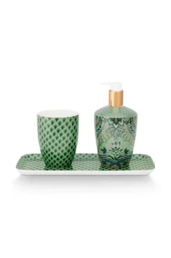 Seifenspender|Pip Studio Badezimmeraccessoires Set/3 Kyoto Festival Grun