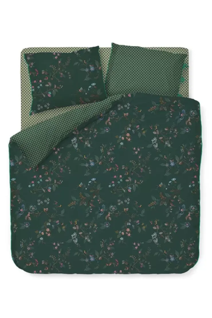 Bettbezüge|Pip Studio Bettbezug Kawai Flower Dunkel Grun