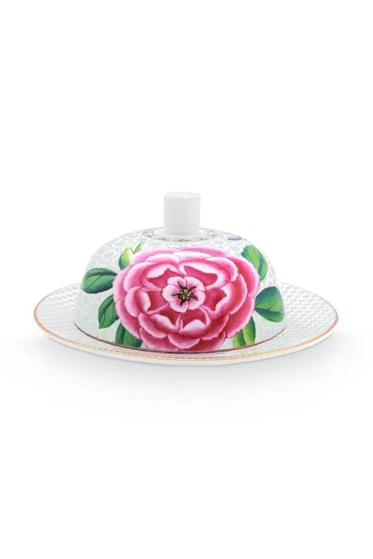 Butterschalen|Pip Studio Blushing Birds Butterschale Runde Weis