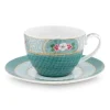 Tasse & Untertasse|Pip Studio Blushing Birds Cappuccino Tasse & Untertasse Blau