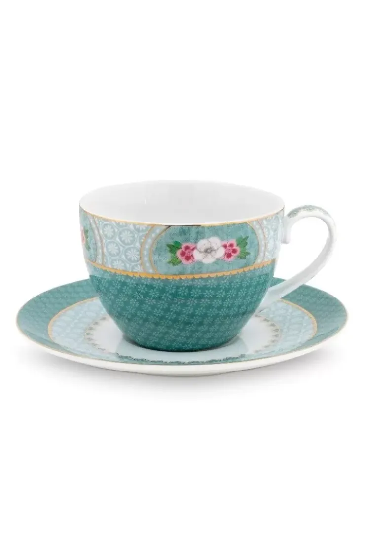 Tasse & Untertasse|Pip Studio Blushing Birds Cappuccino Tasse & Untertasse Blau