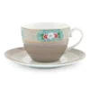 Tasse & Untertasse|Pip Studio Blushing Birds Cappuccino Tasse & Untertasse Khaki