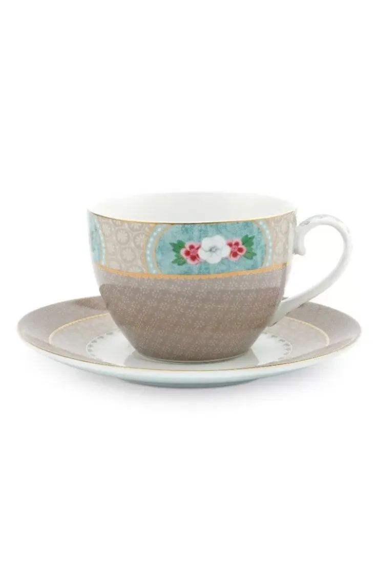 Tasse & Untertasse|Pip Studio Blushing Birds Cappuccino Tasse & Untertasse Khaki