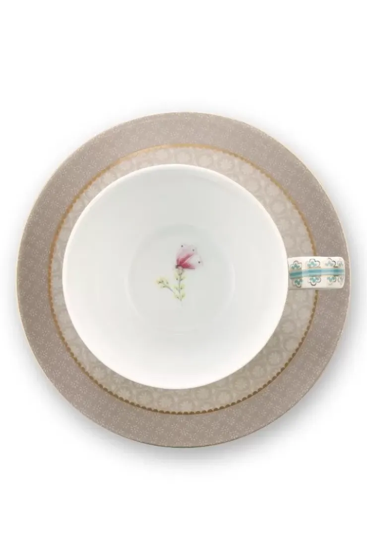 Tasse & Untertasse|Pip Studio Blushing Birds Cappuccino Tasse & Untertasse Khaki