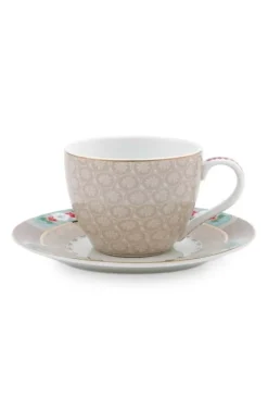 Tasse & Untertasse|Pip Studio Blushing Birds Espresso Tasse & Untertasse Khaki