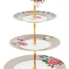 Etageren|Pip Studio Blushing Birds Etagere 3 Ebenen Khaki