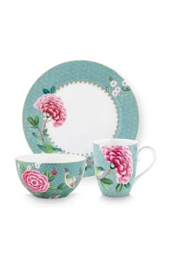 Porzellan Sets|Pip Studio Blushing Birds Fruhstuck Set/3 Blau