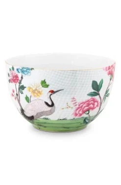 Salatschüsseln|Pip Studio Blushing Birds Grose Schale 23 Cm Weis