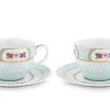 Tasse & Untertasse|Pip Studio Blushing Birds Set/2 Cappuccino Tassen & Untertassen Weis