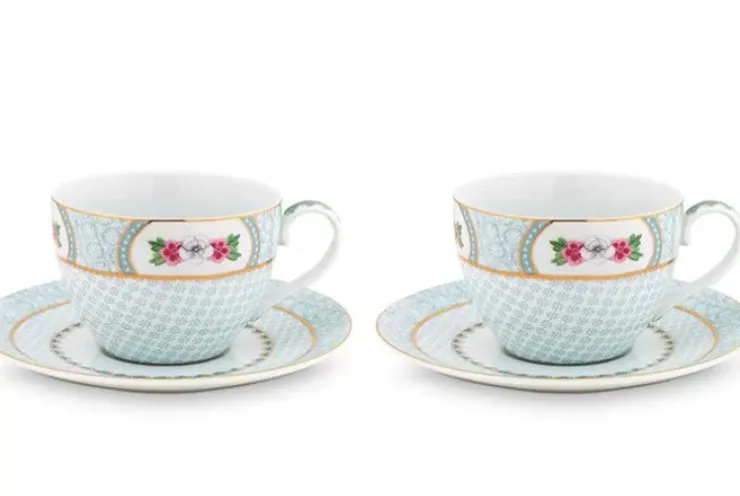 Tasse & Untertasse|Pip Studio Blushing Birds Set/2 Cappuccino Tassen & Untertassen Weis