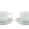 Tasse & Untertasse|Pip Studio Blushing Birds Set/2 Espresso Tassen & Untertassen Weis