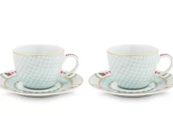 Tasse & Untertasse|Pip Studio Blushing Birds Set/2 Espresso Tassen & Untertassen Weis