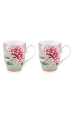 Porzellan Sets|Pip Studio Blushing Birds Set/2 Tassen Gross Khaki