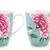 Kaffeetassen|Pip Studio Blushing Birds Set/2 Tassen Gros Blau