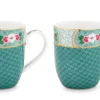 Kaffeetassen|Pip Studio Blushing Birds Set/2 Tassen Klein Blau