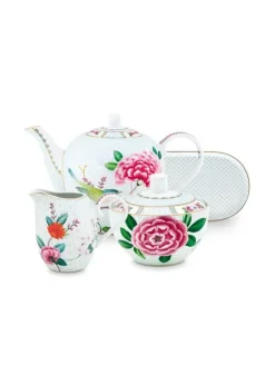 Porzellan Sets|Pip Studio Blushing Birds Tee Set/4 Weis