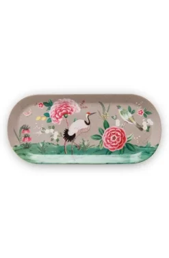 Tortenteller|Pip Studio Blushing Birds Tortenteller Rechteckig Khaki