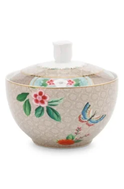 Zuckerdose|Pip Studio Blushing Birds Zuckerdose Khaki
