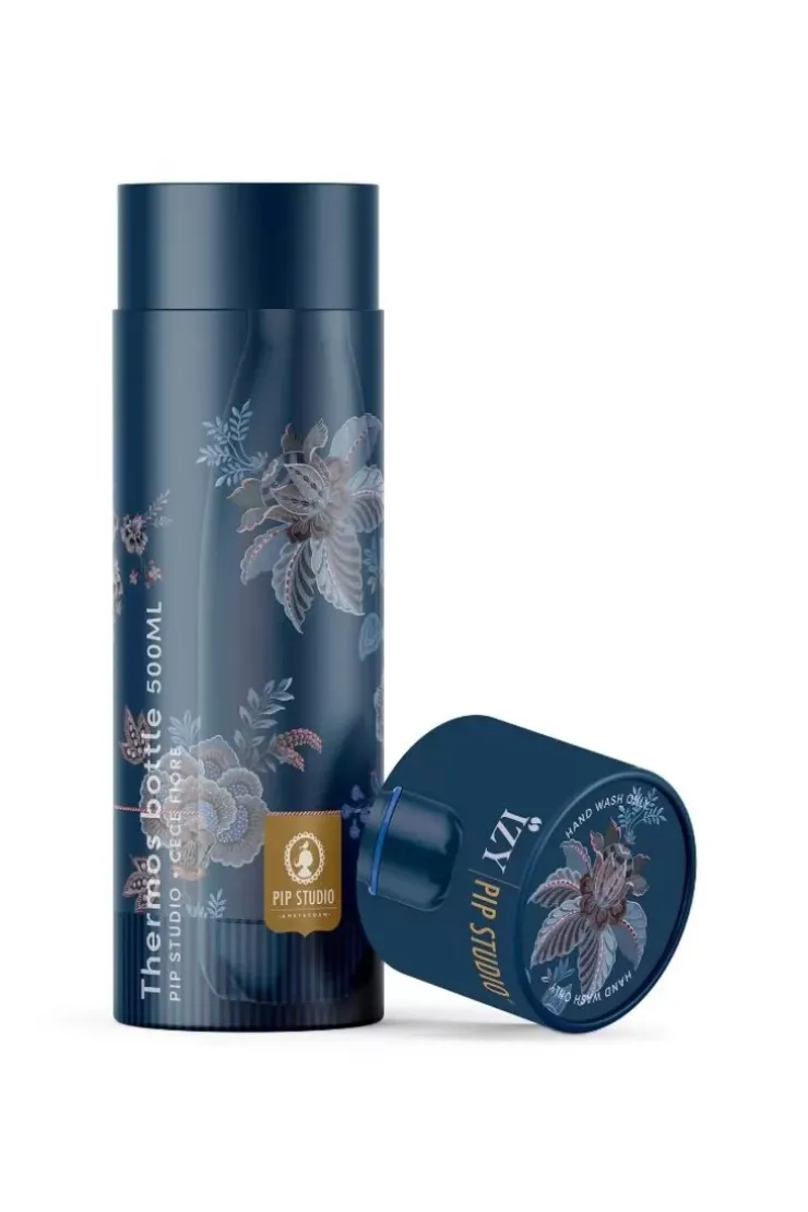 Thermosflaschen|Pip Studio Cece Fiore Thermosflasche Dunkel 500Ml Blau