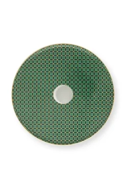 Kerzenhalter|Pip Studio Cross Stitch Kerze Schale 14Cm Grun