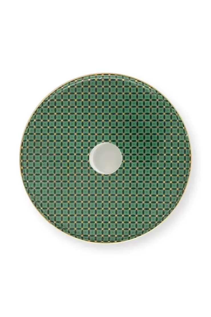 Kerzenhalter|Pip Studio Cross Stitch Kerze Schale 14Cm Grun