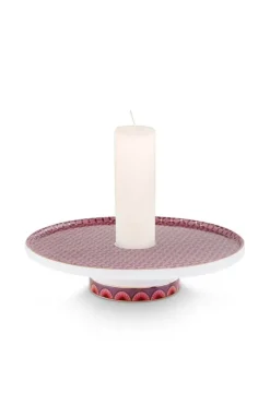 Kerzenhalter|Pip Studio Cross Stitch Kerze Schale 14Cm Rosa