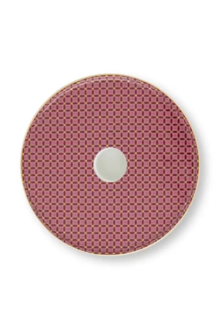 Kerzenhalter|Pip Studio Cross Stitch Kerze Schale 14Cm Rosa