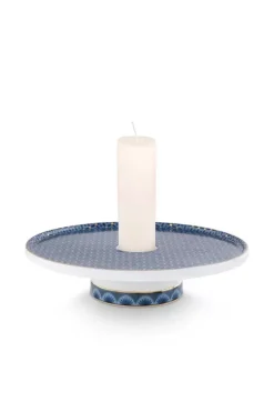 Kerzenhalter|Pip Studio Cross Stitch Kerze Schale 14Cm Blau