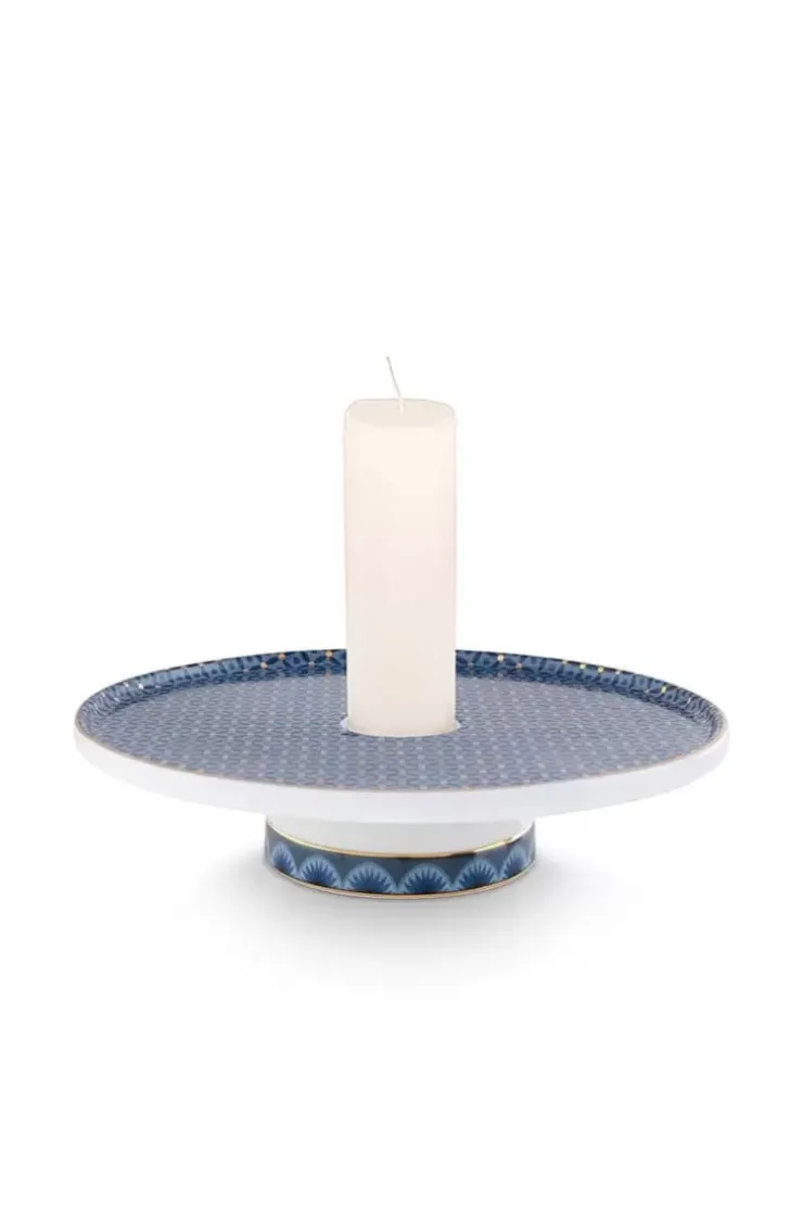 Kerzenhalter|Pip Studio Cross Stitch Kerze Schale 14Cm Blau