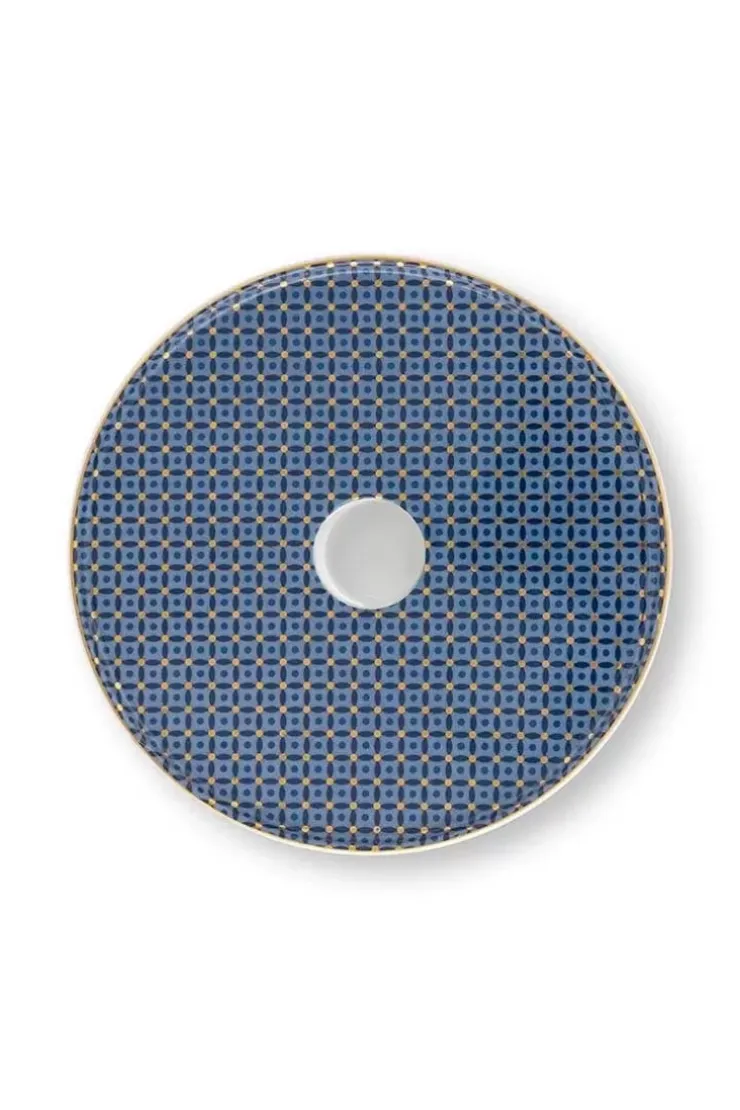 Kerzenhalter|Pip Studio Cross Stitch Kerze Schale 14Cm Blau