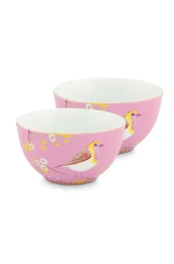 Schalen|Pip Studio Early Bird Set/2 Schalen 15 Cm Rosa