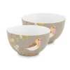 Schalen|Pip Studio Early Bird Set/2 Schalen 15 Cm Khaki