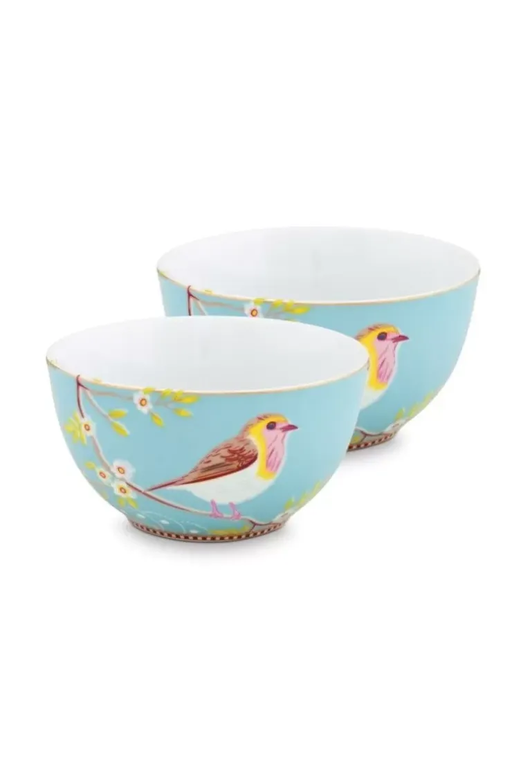 Schalen|Pip Studio Early Bird Set/2 Schalen 15 Cm Blau