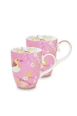 Teetassen|Pip Studio Early Bird Set/2 Tassen Gross Chinese Rose Rosa