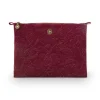 Beautycases|Pip Studio Flaches Necessaire Gross Samt Quiltey Days Rot