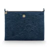 Necessaire|Pip Studio Flaches Necessaire Gross Samt Quiltey Days Blau