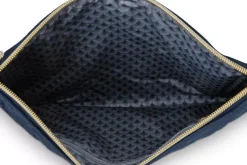 Necessaire|Pip Studio Flaches Necessaire Gross Samt Quiltey Days Blau